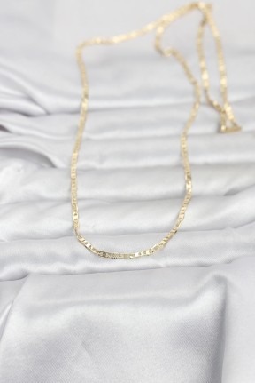 Cm 14k Gold Renk Lazerli Yassı Model Zincirli 60 Cm Kadın Kolye Cm 14k Gold Renk Lazerli Yassı Model Zincirli 60 Cm Kadın Kolye