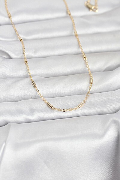 Cm 14k Gold Renk Bar Zincir Model 60 Cm Kadın Kolye Cm 14k Gold Renk Bar Zincir Model 60 Cm Kadın Kolye