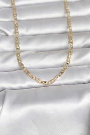 Cm 14k Gold Renk Lazer Kesim Zincirli Model 60 Cm Kadın Kolye Cm 14k Gold Renk Lazer Kesim Zincirli Model 60 Cm Kadın Kolye