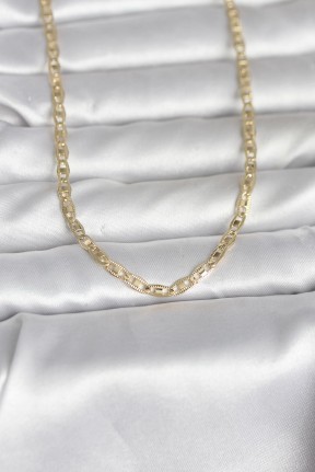 Cm 14k Gold Renk Lazer Kesim Zincirli Model 60 Cm Kadın Kolye Cm 14k Gold Renk Lazer Kesim Zincirli Model 60 Cm Kadın Kolye