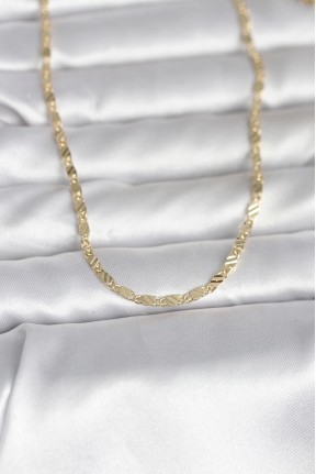 Cm 14k Gold Renk çizgi Lazer Model 60 Cm Kadın Kolye