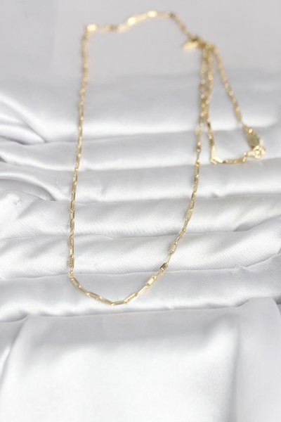 Cm 14k Gold Renk İnce Ataç Zincir Model 60 Cm Kadın Kolye