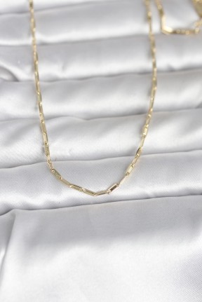 Cm 14k Gold Renk İnce Ataç Zincir Model 60 Cm Kadın Kolye
