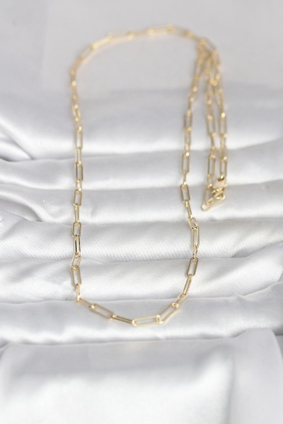 Cm 14k Gold Renk Ataç Zincirli Model 60 Cm Kadın Kolye