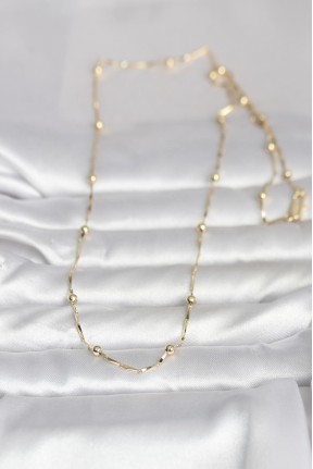 Cm 14k Gold Renk Kesme çubuk Zincir Topçuklu Model 60 Cm Kadın Kolye Cm 14k Gold Renk Kesme çubuk Zincir Topçuklu Model 60 Cm Kadın Kolye