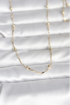 Cm 14k Gold Renk Kesme çubuk Zincir Topçuklu Model 60 Cm Kadın Kolye Cm 14k Gold Renk Kesme çubuk Zincir Topçuklu Model 60 Cm Kadın Kolye