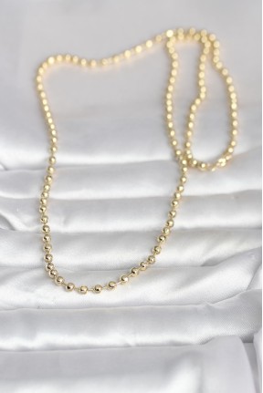 Cm 14k Gold Renk Top Zincirli Model 60 Cm Kadın Kolye