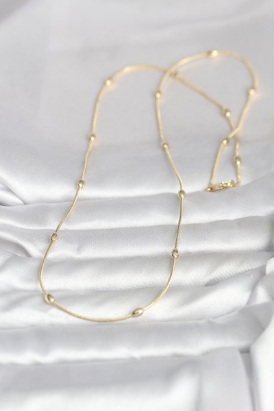 Cm 14k Gold Renk Yılan Zincirli Damla Topçuk Model 60 Cm Kadın Kolye Cm 14k Gold Renk Yılan Zincirli Damla Topçuk Model 60 Cm Kadın Kolye