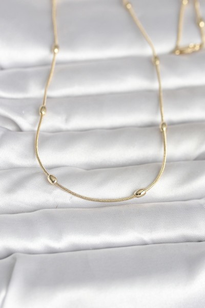 Cm 14k Gold Renk Yılan Zincirli Damla Topçuk Model 60 Cm Kadın Kolye Cm 14k Gold Renk Yılan Zincirli Damla Topçuk Model 60 Cm Kadın Kolye