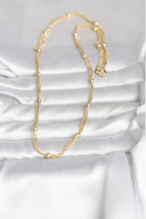 Cm 14k Gold Renk Topçuk Model 60 Cm Kadın Kolye