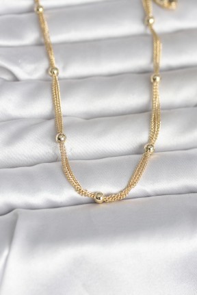 Cm 14k Gold Renk Topçuk Model 60 Cm Kadın Kolye Cm 14k Gold Renk Topçuk Model 60 Cm Kadın Kolye