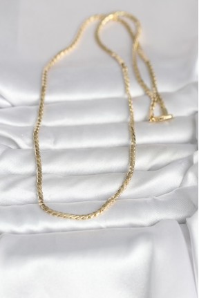 Cm 14k Gold Renk Yassı Model 60 Cm Kadın Kolye Cm 14k Gold Renk Yassı Model 60 Cm Kadın Kolye