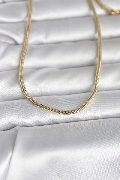 Cm 14k Gold Renk Yılan Zincir Model 60 Cm Kadın Kolye