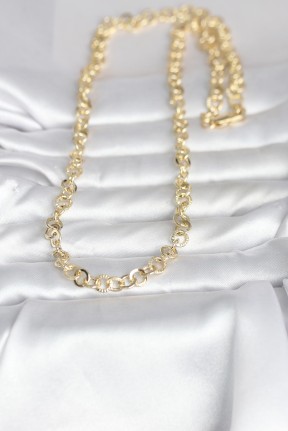Cm 14k Gold Renk Kalın Halka Zincirli 60 Cm Kadın Kolye