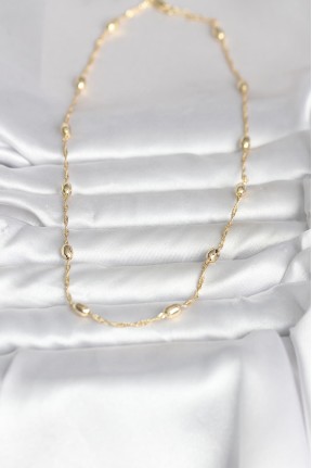Cm 14k Gold Renk Burgu Zincirli Damla Topçuk Model 45 Cm Kadın Kolye Cm 14k Gold Renk Burgu Zincirli Damla Topçuk Model 45 Cm Kadın Kolye