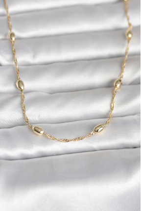 Cm 14k Gold Renk Burgu Zincirli Damla Topçuk Model 45 Cm Kadın Kolye Cm 14k Gold Renk Burgu Zincirli Damla Topçuk Model 45 Cm Kadın Kolye