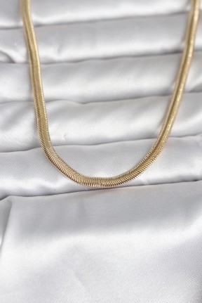Cm 14k Gold Renk Yassı Yılan Zincir Model 45 Cm Kadın Kolye Cm 14k Gold Renk Yassı Yılan Zincir Model 45 Cm Kadın Kolye