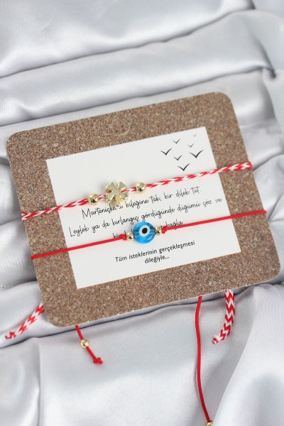 Marteniçka Bileklik 2'li Yonca Ve Nazarlı Model