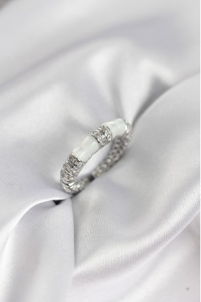 Zirkon Taşlı Kemik Model Gümüş Renk Kadın Yüzük Zirkon Taşlı Kemik Model Gümüş Renk Kadın Yüzük