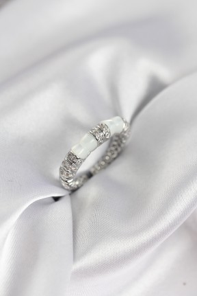 Zirkon Taşlı Kemik Model Gümüş Renk Kadın Yüzük Zirkon Taşlı Kemik Model Gümüş Renk Kadın Yüzük