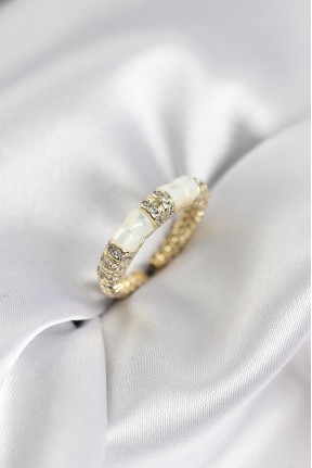 Zirkon Taşlı Kemik Model Gold Renk Kadın Yüzük Zirkon Taşlı Kemik Model Gold Renk Kadın Yüzük