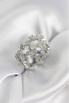 Zirkon Taşlı 2'li Model Gümüş Renk Kadın Yüzük Zirkon Taşlı 2'li Model Gümüş Renk Kadın Yüzük