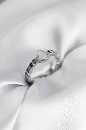 Gümüş Renk Mineli Su Kabağı Model Kadın Yüzük Gümüş Renk Mineli Su Kabağı Model Kadın Yüzük