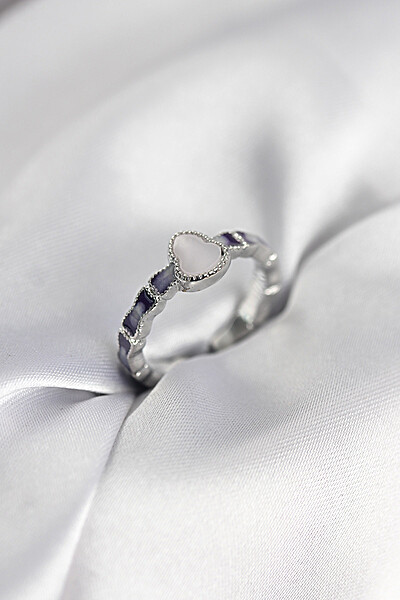 Gümüş Renk Mineli Su Kabağı Model Kadın Yüzük Gümüş Renk Mineli Su Kabağı Model Kadın Yüzük