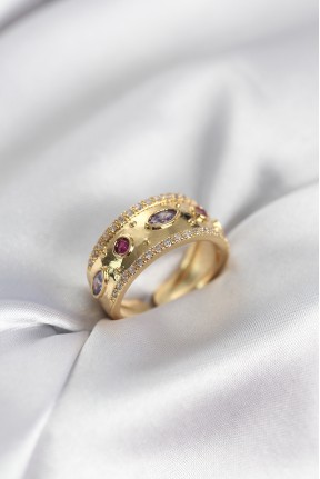 Gold Renk Zirkon Taşlı Vintage Kadın Yüzük Gold Renk Zirkon Taşlı Vintage Kadın Yüzük