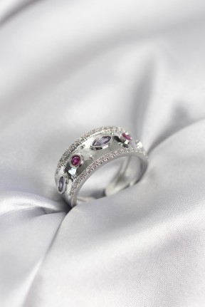 Gümüş Renk Zirkon Taşlı Vintage Kadın Yüzük Gümüş Renk Zirkon Taşlı Vintage Kadın Yüzük