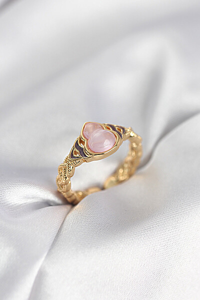 Gold Renk Pembe Damla Model Kadın Yüzük Gold Renk Pembe Damla Model Kadın Yüzük