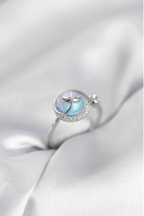 Gümüş Renk Balık Kuyruğu Okyanus Model Kadın Yüzük Gümüş Renk Balık Kuyruğu Okyanus Model Kadın Yüzük