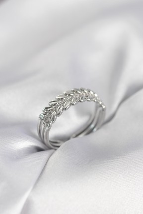 Gümüş Renk Başak Model Zirkon Taşlı Kadın Yüzük Gümüş Renk Başak Model Zirkon Taşlı Kadın Yüzük