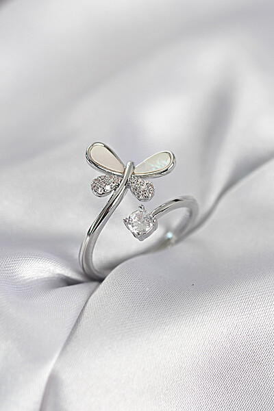 Gümüş Renk Yusufçuk Model Zirkon Taşlı Kadın Yüzük Gümüş Renk Yusufçuk Model Zirkon Taşlı Kadın Yüzük