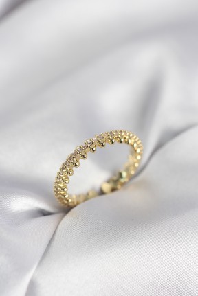 Gold Renk Sıralı Zirkon Taşlı Model Kadın Yüzük Gold Renk Sıralı Zirkon Taşlı Model Kadın Yüzük