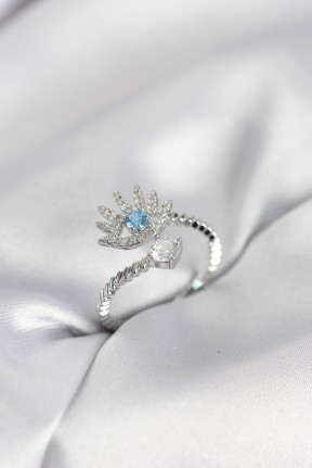 Gümüş Renk Göz Model Zirkon Taşlı Kadın Yüzük Gümüş Renk Göz Model Zirkon Taşlı Kadın Yüzük