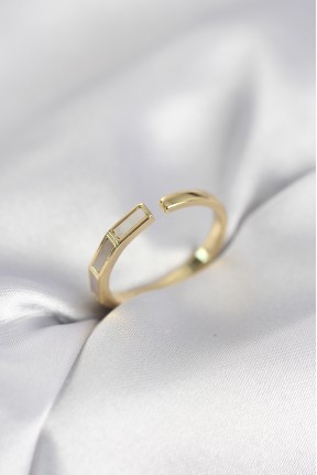 Gold Renk Sedefli çubuk Model Kadın Yüzük Gold Renk Sedefli çubuk Model Kadın Yüzük
