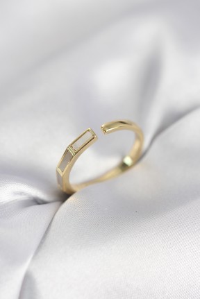 Gold Renk Sedefli çubuk Model Kadın Yüzük Gold Renk Sedefli çubuk Model Kadın Yüzük