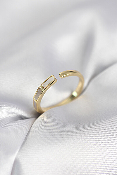 Gold Renk Sedefli çubuk Model Kadın Yüzük Gold Renk Sedefli çubuk Model Kadın Yüzük