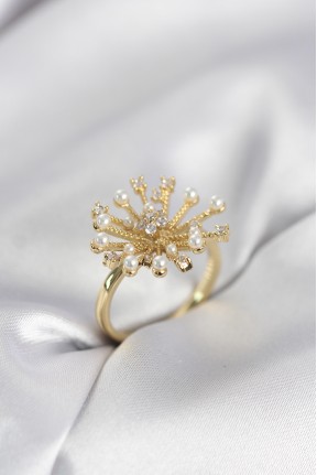 Gold Renk Karahindiba Model Zirkon Taşlı Kadın Yüzük Gold Renk Karahindiba Model Zirkon Taşlı Kadın Yüzük