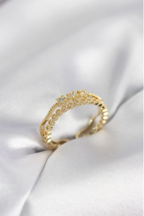 Gold Renk Minimal Yıldızlı Model Kadın Yüzük Gold Renk Minimal Yıldızlı Model Kadın Yüzük