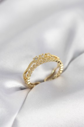 Gold Renk Minimal Yıldızlı Model Kadın Yüzük Gold Renk Minimal Yıldızlı Model Kadın Yüzük