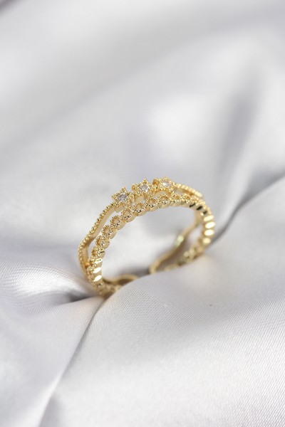 Gold Renk Minimal Yıldızlı Model Kadın Yüzük Gold Renk Minimal Yıldızlı Model Kadın Yüzük