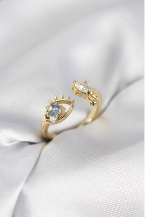 Gözyaşı Model Gold Renk Zirkon Taşlı Kadın Yüzük Gözyaşı Model Gold Renk Zirkon Taşlı Kadın Yüzük