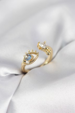 Gözyaşı Model Gold Renk Zirkon Taşlı Kadın Yüzük Gözyaşı Model Gold Renk Zirkon Taşlı Kadın Yüzük