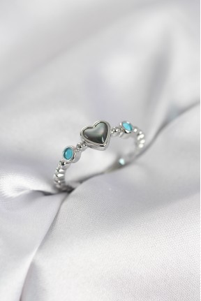 Gümüş Renk Hematit Taşlı Kadın Yüzük Gümüş Renk Hematit Taşlı Kadın Yüzük