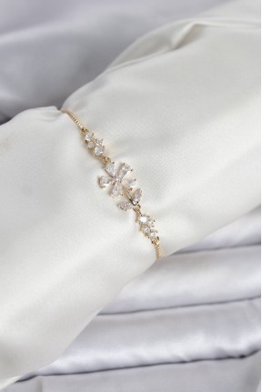 Gold Renk Zirkon Taşlı Papatya Model Asansörlü Kadın Bileklik Gold Renk Zirkon Taşlı Papatya Model Asansörlü Kadın Bileklik