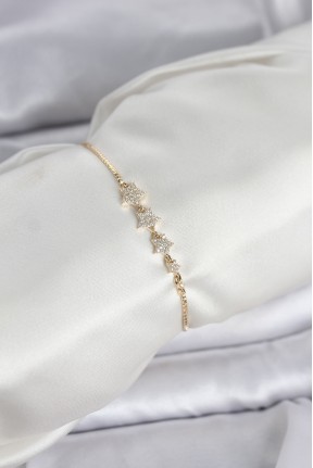Gold Renk Zirkon Taşlı Yıldız Model Asansörlü Kadın Bileklik Gold Renk Zirkon Taşlı Yıldız Model Asansörlü Kadın Bileklik
