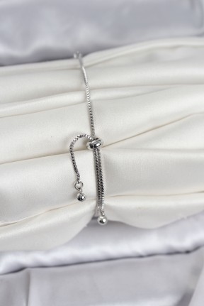 Gümüş Renk Zirkon Taşlı Sıralı Damla Model Asansörlü Kadın Bileklik