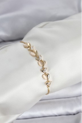 Gold Renk Zirkon Taşlı Sıralı Damla Model Asansörlü Kadın Bileklik Gold Renk Zirkon Taşlı Sıralı Damla Model Asansörlü Kadın Bileklik